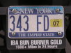 From Mike Evans: NY doesn't have firefighter plates for motorcycles and it wasn't easy to get this one. I work for
 Saratoga Springs Fire Dept and our IAFF local number is 343.  This also happens to be the number of Firefighters who
 made the ultimate sacrifice on 09-11-01.